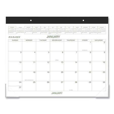 AT-A-GLANCE Two-Color Desk Pad, 22 x 17, White Sheets, Black Binding, Clear Corners, 12-Month (Jan to Dec): 2022 GG2500-00